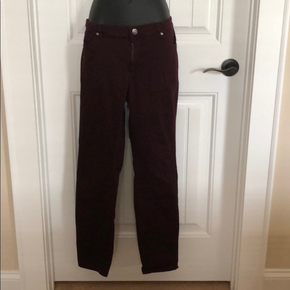 Maroon pants -straight leg
